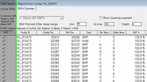 DNASTAR - Filtering SNPs