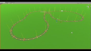 A looping model train track in Unity using bezier curves for movement.