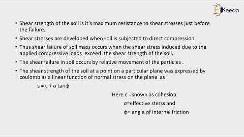 Shear failure in soil  frictional cohesive strength