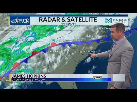 The sunny, warm weather moves out as clouds and rain moves in for the weekend.