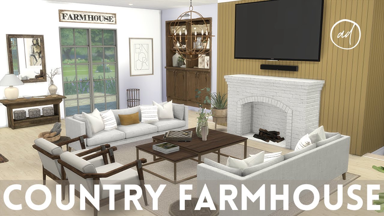 COUNTRY FARM HOUSE with chickens and cows Sims 4 CC SPEED BUILD
