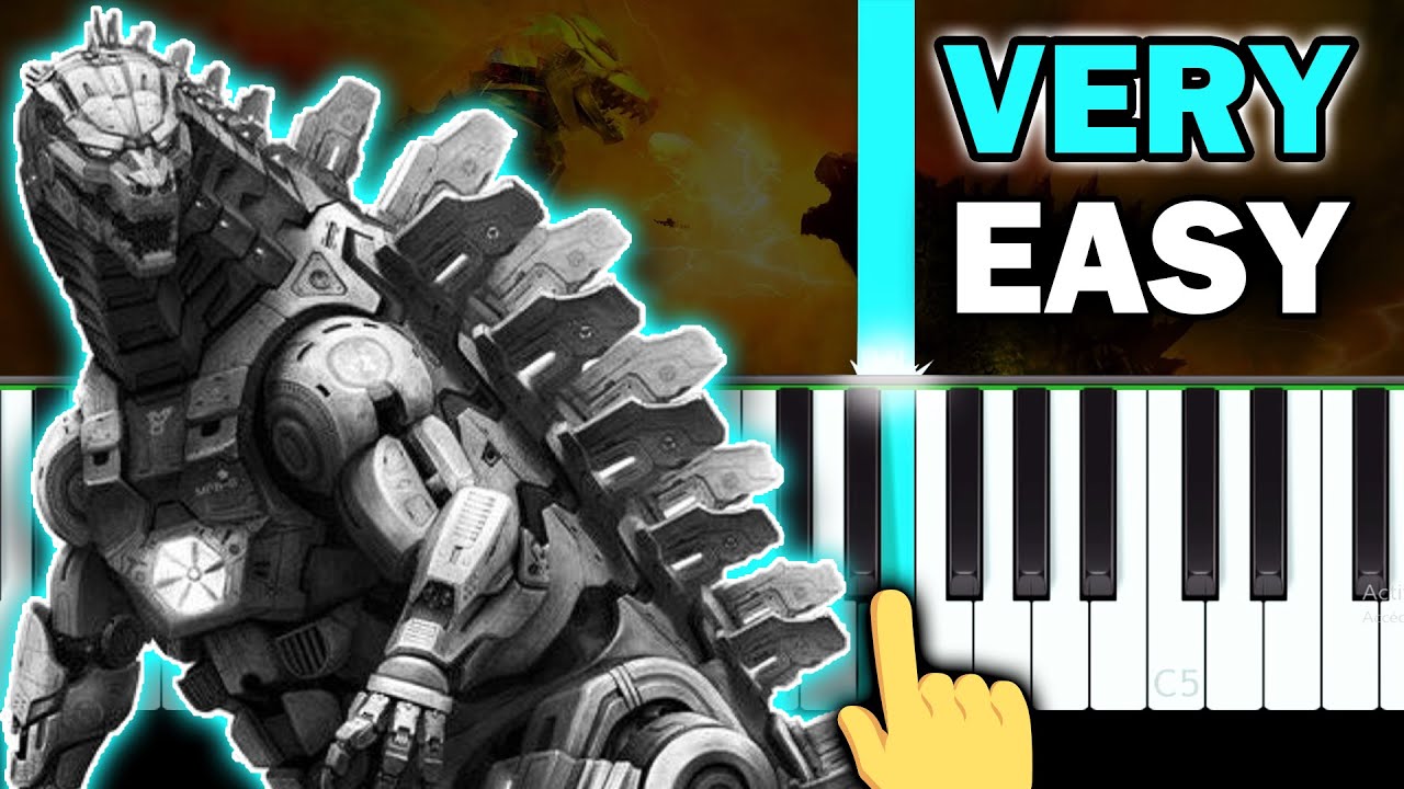 MECHAGODZILLA'S THEME - VERY EASY Piano tutorial