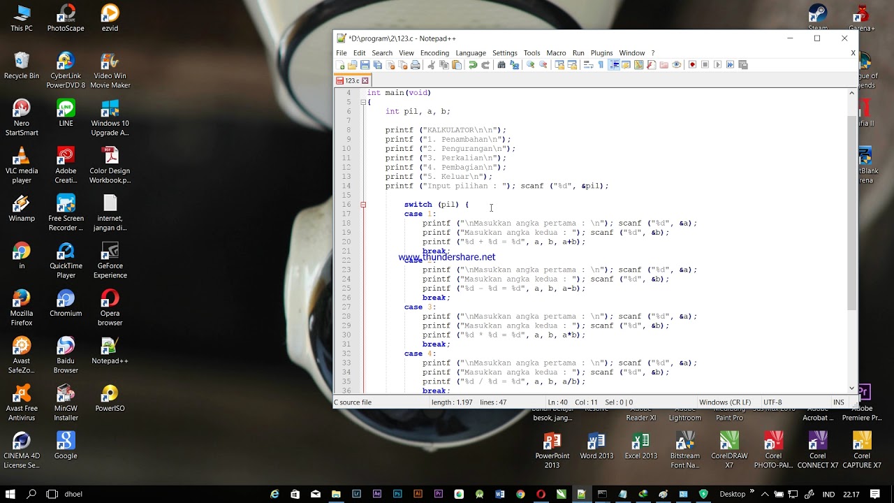Cara membuat aplikasi kalkulator sederhana di CMD dengan Notepad++ ...