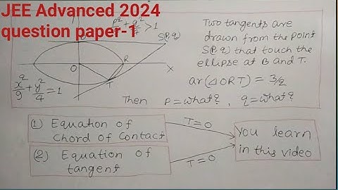 JEE Advanced 2024 question 4 paper 1 solution | Conic section Ellipse