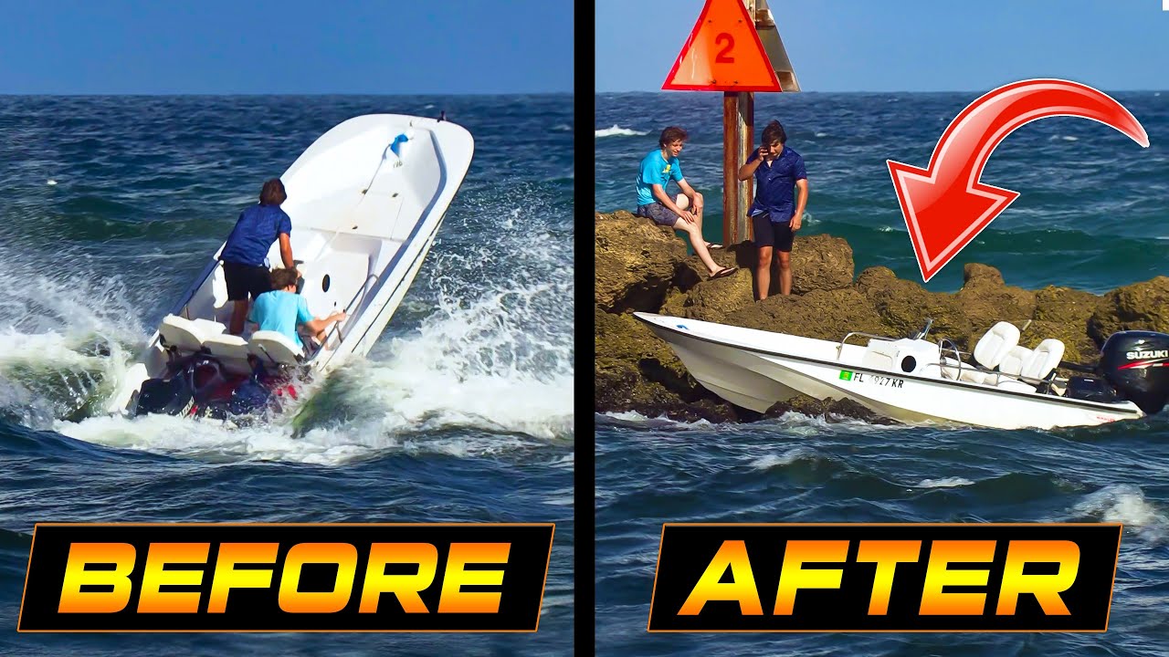 CAPTAIN MADE A BIG MISTAKE AT BOCA INLET !! | HAULOVER INLET | WAVY BOATS