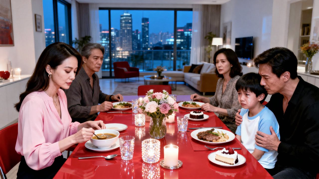 During dinner,mistress harm wife's son,husband finally saw through her true colors,regretted divorce