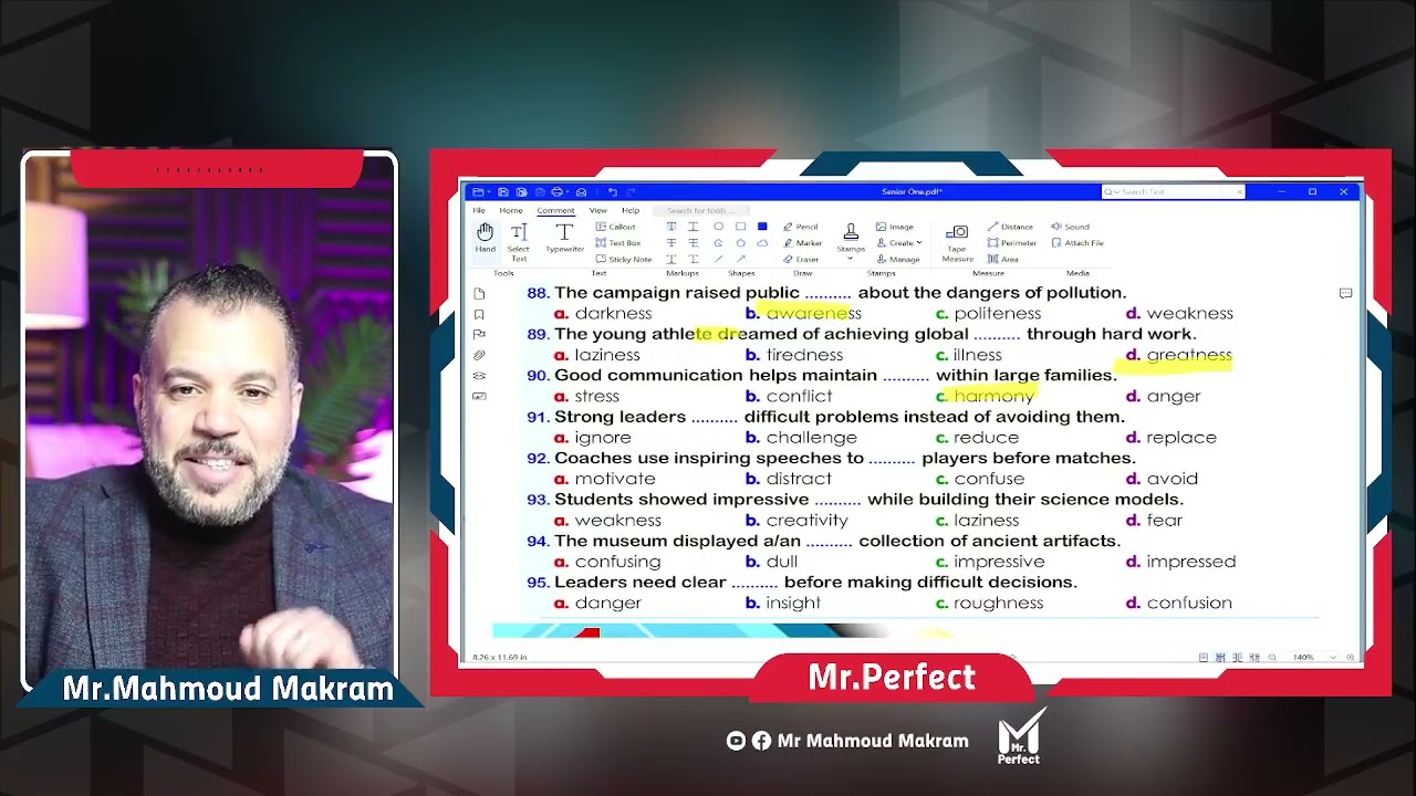 ليلة امتحان اولى ثانوي @ ج2@ الكلمات