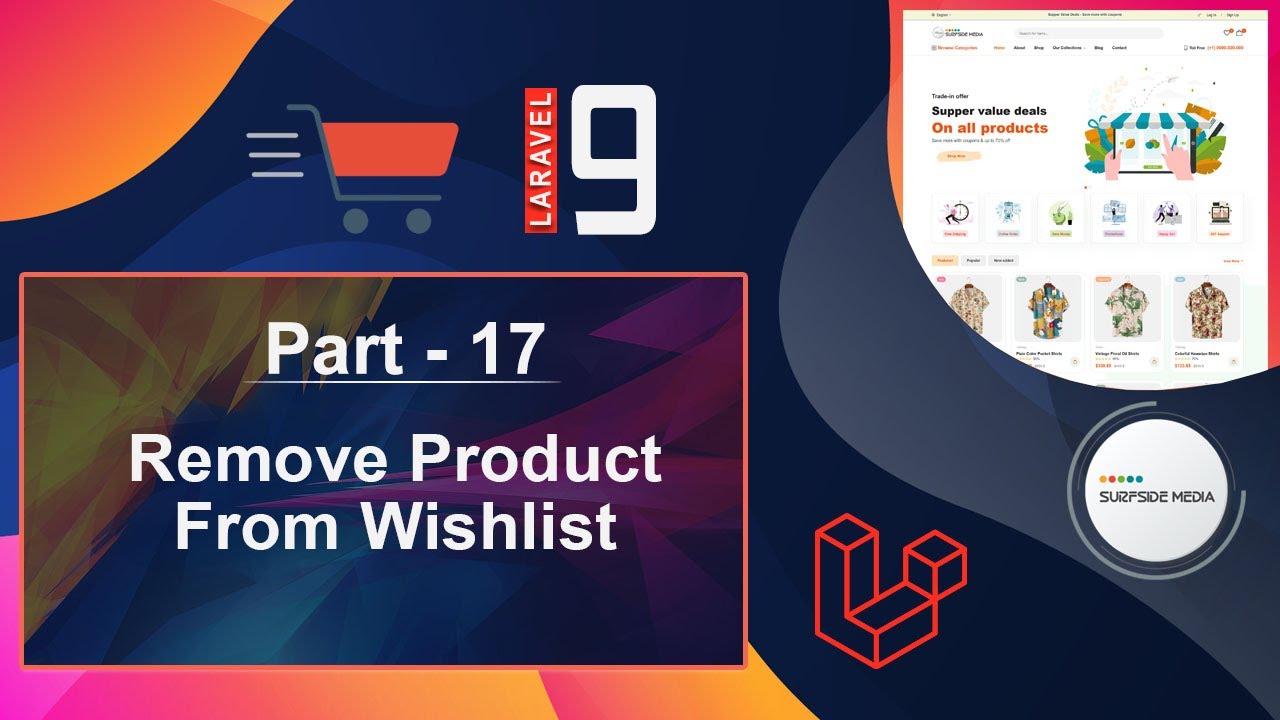 Laravel 9 E-Commerce - Remove Product from Wishlist