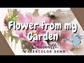 Flower from my Garden - Watercolor/Aquarela - Demo