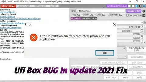 UFI Error: Installation directory corrupted, Please reinstall application Fixed