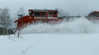 残念ながらぶっかけてはくれません…、レベルで働く宗谷本線DE15国鉄型ラッセル車 Snowplow train,Sohya line,Hokkaido,Japan