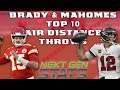 Top 10 Brady and Mahomes Throws by Air Distance | Next Gen Stats