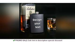6Oz Customized Portable Stainless Steel Full-Black Hip Flask Best Gift Alcohol Whiskey Personalized
