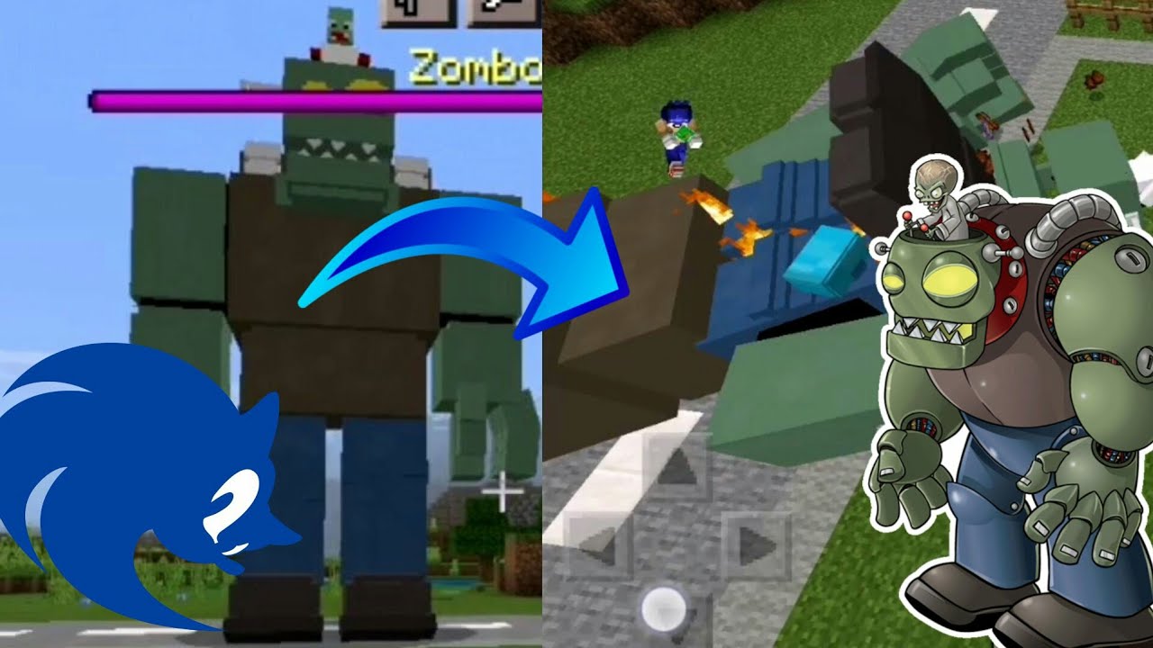 Minecraft vs Games : Batalla con el Zombot y poniendo las Macetas en el Gardin #3