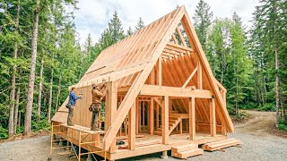 Couple Builds an Amazing A-Frame Cabin in the Forest | Start to Finish@ProjectswithChristineJesse
