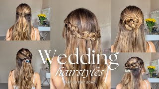 EASY WEDDING HALF UP HALF DOWN HAIRSTYLES FOR BEGINNERS for short, medium and long hair