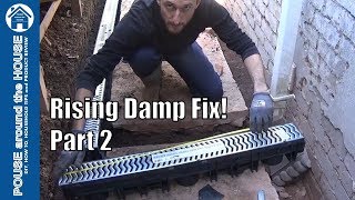 How to fix rising damp & penetrating damp  (PART 2) Channel drain / french drain installation.
