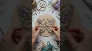 She Turned Jute Rope Into a 3D Butterfly 🦋✨ | DIY Wall Art  #diy #shorts #walldecor
