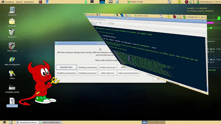 Mate desktop config script and FreeBSD update