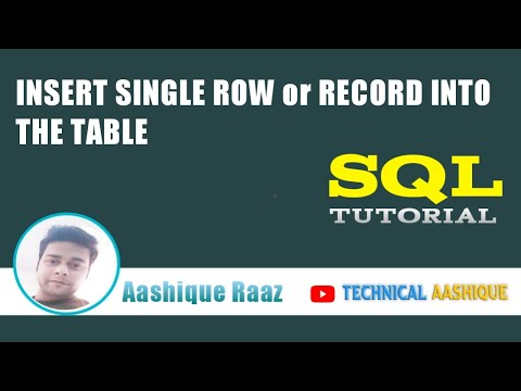 Insert Single Records or rows into the table in Oracle||Technical Aashique