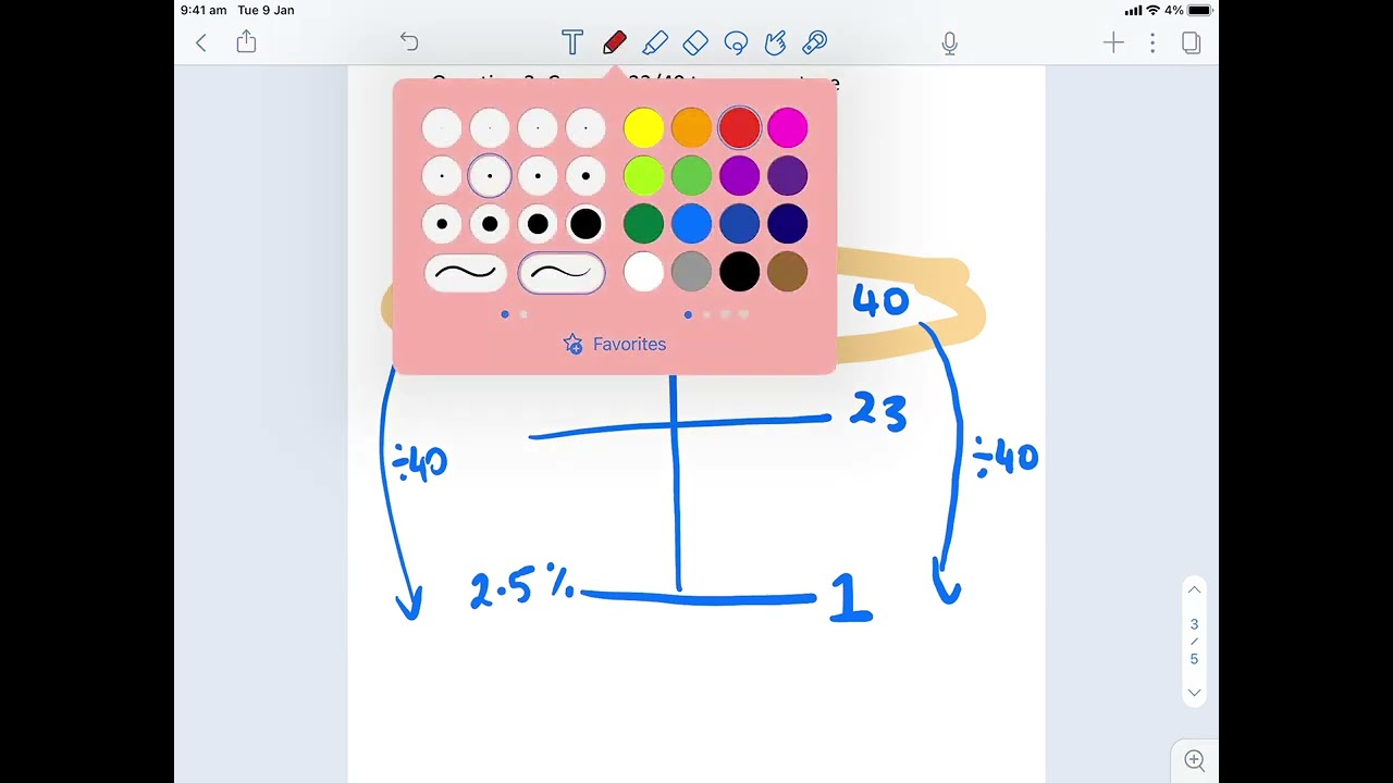 Percentages using Dual Number Line