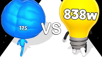 Watt The Bulb VS Big Brain Run: Level Up Runner! (Max Level)