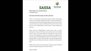 SASSA September 2023 payments glitch. #sassa September 2023