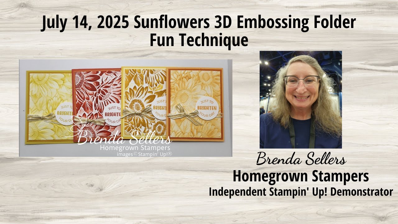 July 14, 2025 Sunflowers 3D Embossing Folder Fun Technique - YouTube