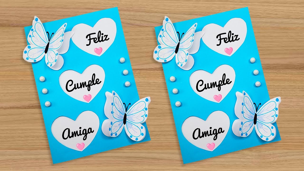 🦋Tarjeta Mariposa Hecha a Mano 🦋 Cumpleaños 😍Beautiful Handmade Birthday card🌹