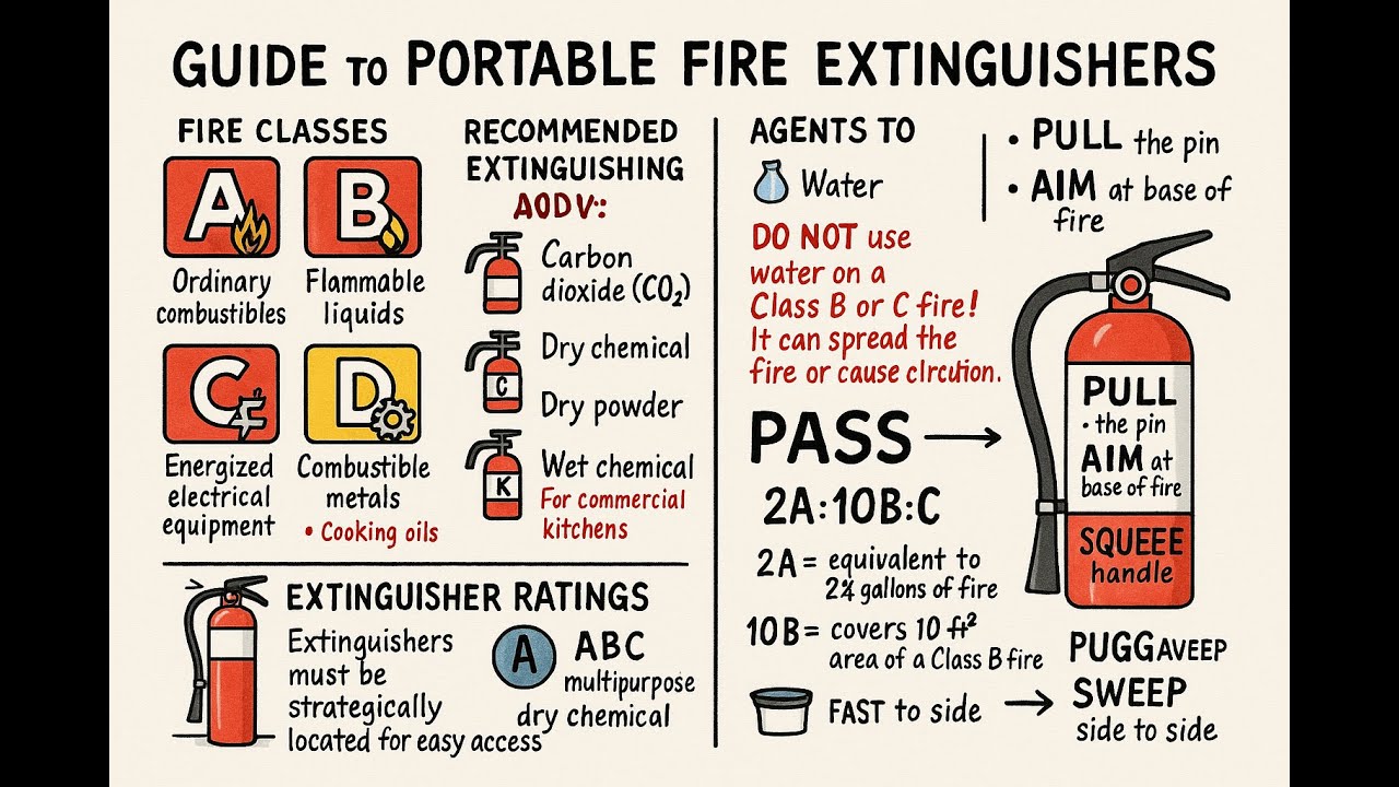 ARE Exam Prep: Fire Extinguisher Class A, B, C, D for PPD & PDD | ARE Lab