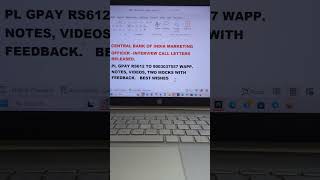 CENTRAL BANK OF INDIA MARKETING OFFICER  INTERVIEW NOTES VIDS TWO MOCKS