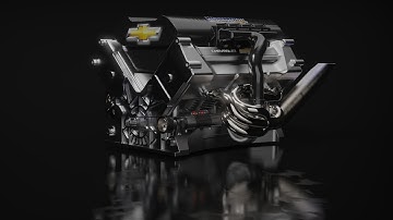 V6 Engine Simulation | Catia V5 Kinematics | Keyshot render