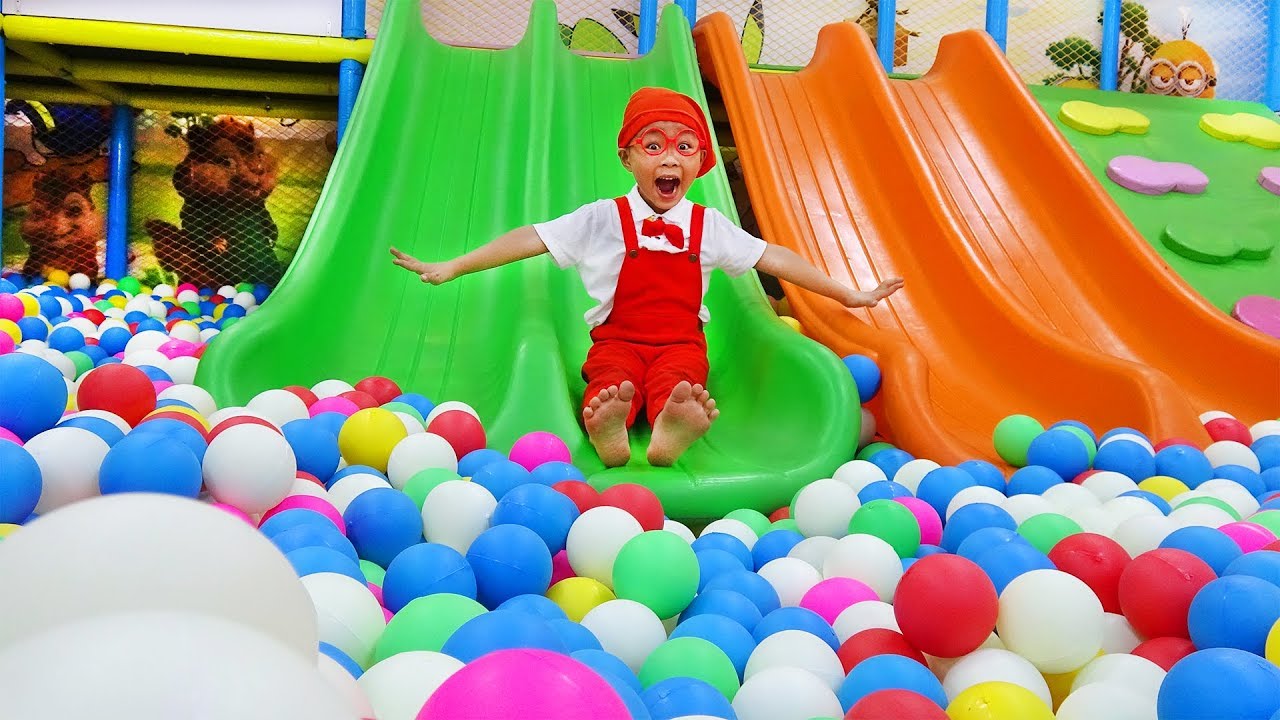 Indoor Playground Family Fun for Kids with Slide Toy, Ball House, Swings Toy - Nusery rhymes songs