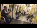 pigeons riding London Underground district line train