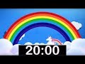 Rainbow timer 20 minutes with music countdown timer