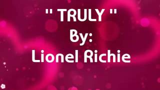 Download Lagu TRULY with Lyrics By:Lionel Richie MP3 Download Lagu TRULY with Lyrics By:Lionel Richie MP3