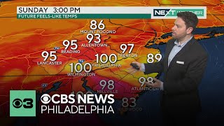 Philadelphia region under a heat advisory Sunday a few showers possible later in the day