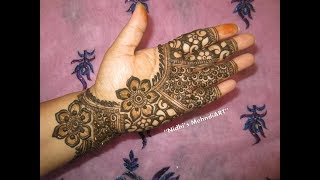 Floral Mehndi Design Tutorial for Front Hand- Reverse Negative Space Mehndi designs