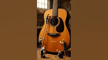 Tiny Workers Repair a Giant Guitar | Miniature Construction Scene  #tinyworkers #3drealism #aiart