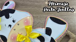 Hermosa VAQUITA PORTATOALLAS / Facil y Rapida de hacer / manualidades / Suchadiy