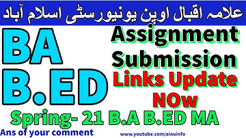 LMS links Update for B.ed B.A Assignment Submission Allama Iqbal Open University | AIOU INFO