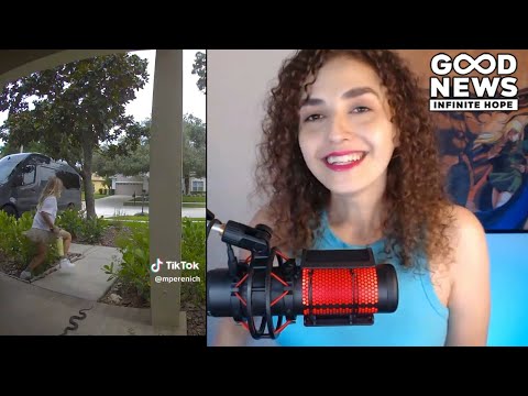 Girl's reaction to finding snake on her doorstep in Florida