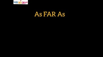 Phân biệt As far as, As long as, As soon as, As well as | HAPPY WITH English | Tiếng anh giao tiếp