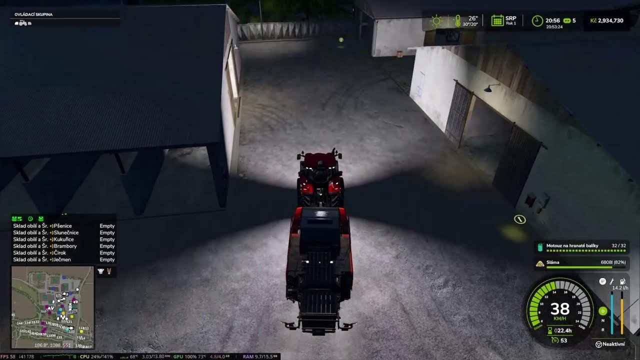 (CZ/SK) FS25 - Karpatský venkov a stream v OS Linux