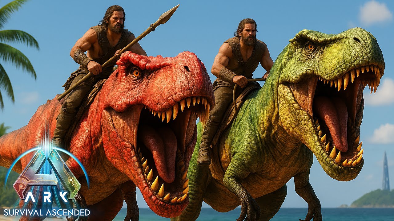 Les humains m'attaquent avec des T-Rex ! Ark Ascended ! EP4