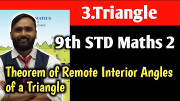 9th Maths 2 | 3.TRIANGLE | LECTURE 01 | Theorem of Remote Interior Angles of a Triangle