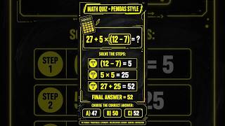 27   5 (12-7) = ? 90% Get This WRONG! PEMDAS Challenge! 🧠