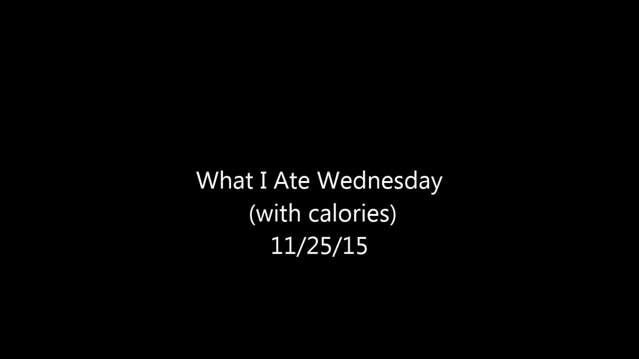 What I Ate Wednesday (with calories) 11/25/15