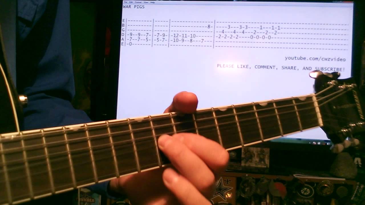 War Pigs Guitar Riff by Black Sabbath with Tab and Chords Lesson War Pigs Guitar Riff by Black Sabbath with Tab and Chords Lesson