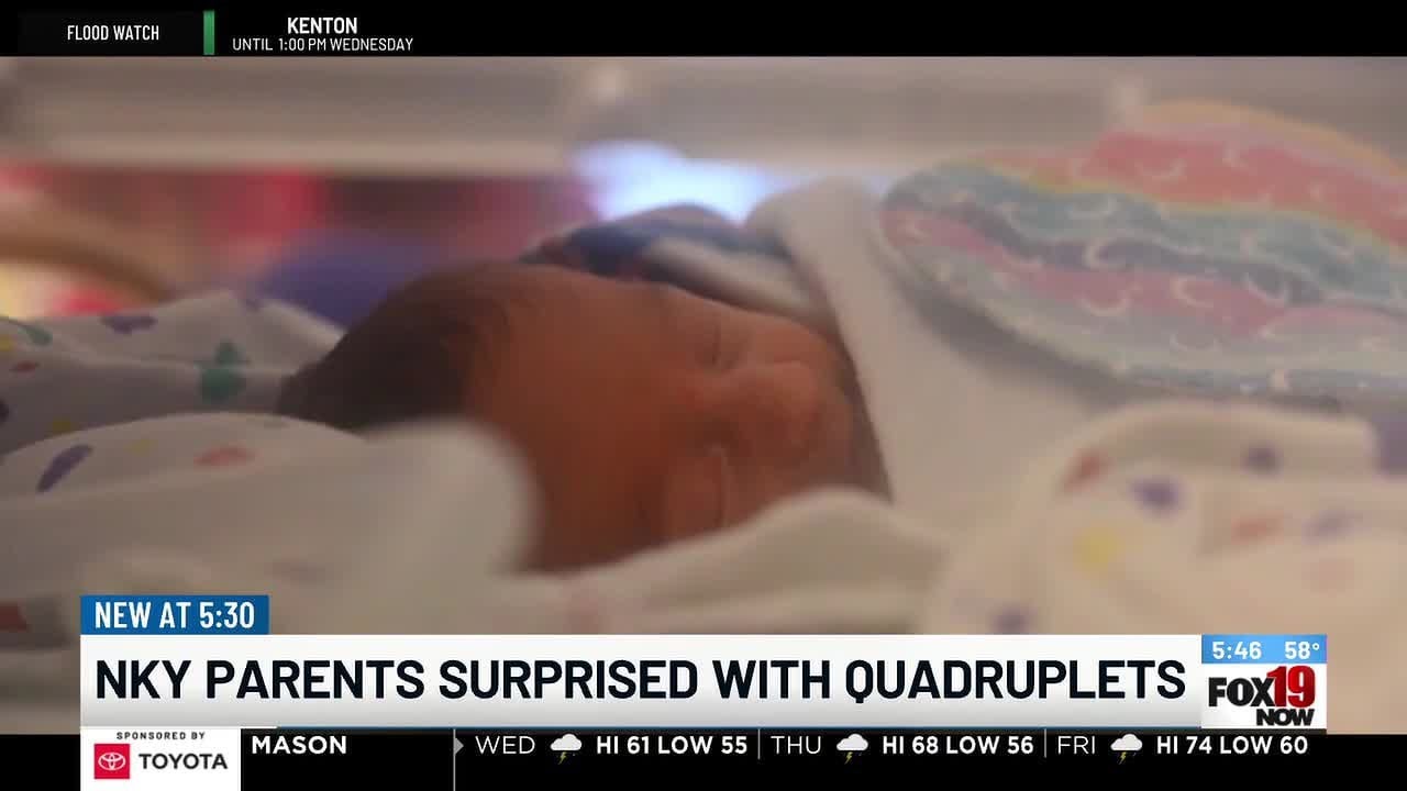 NKY couple welcomes quadruplets after nearly 70-day hospital stay